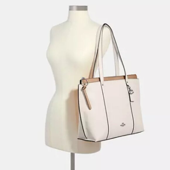 Coach May Tote Bag NEW Cream and Beige with Silver hardware - Picture 2 of 15